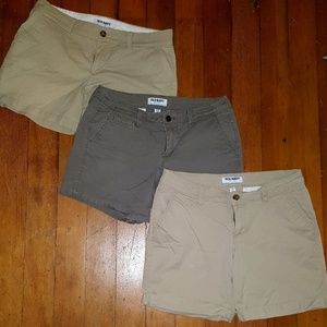 3 Old Navy khaki shorts